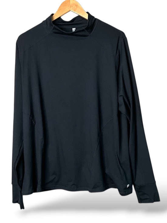 FABLETICS Black Mock Neck Long Sleeve Top w Thumbholes Back Zip Pocket Sz 1X NWT - Picture 3 of 11